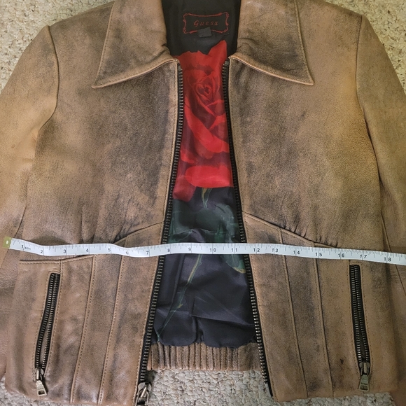 GUESS VINTAGE Women's LEATHER JACKET Size S - Picture 6 of 9